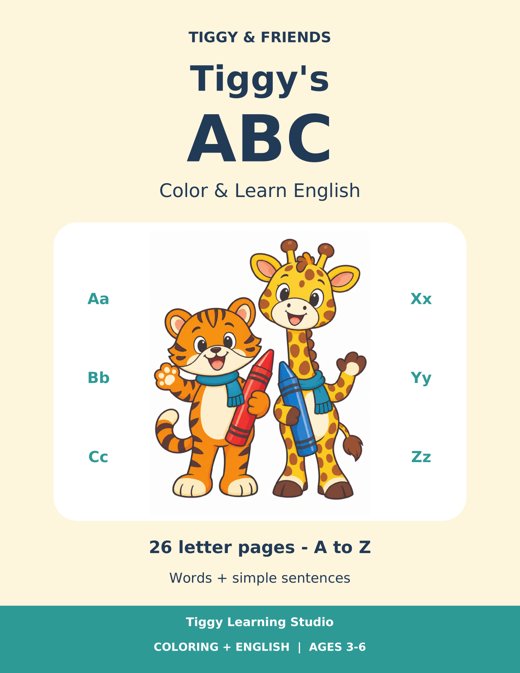 Cover of Tiggy's ABC coloring book