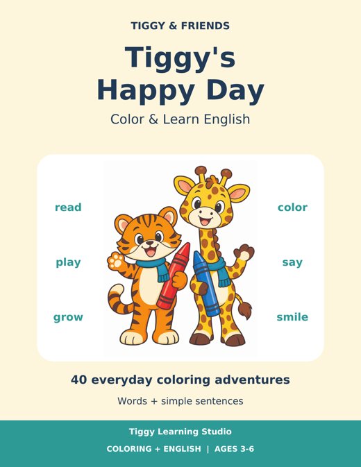 Cover of Tiggy's Happy Day coloring book